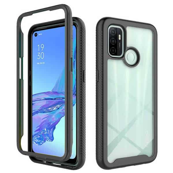Oppo A53s Military Grade Full Body Shockproof Clear Heavy Duty Case Bumper Drop Protection Tough Cover (Black) Oppo A53s Military Grade Full Body Shockproof Clear Heavy Duty Case Bumper Drop Protection Tough Cover (Black)